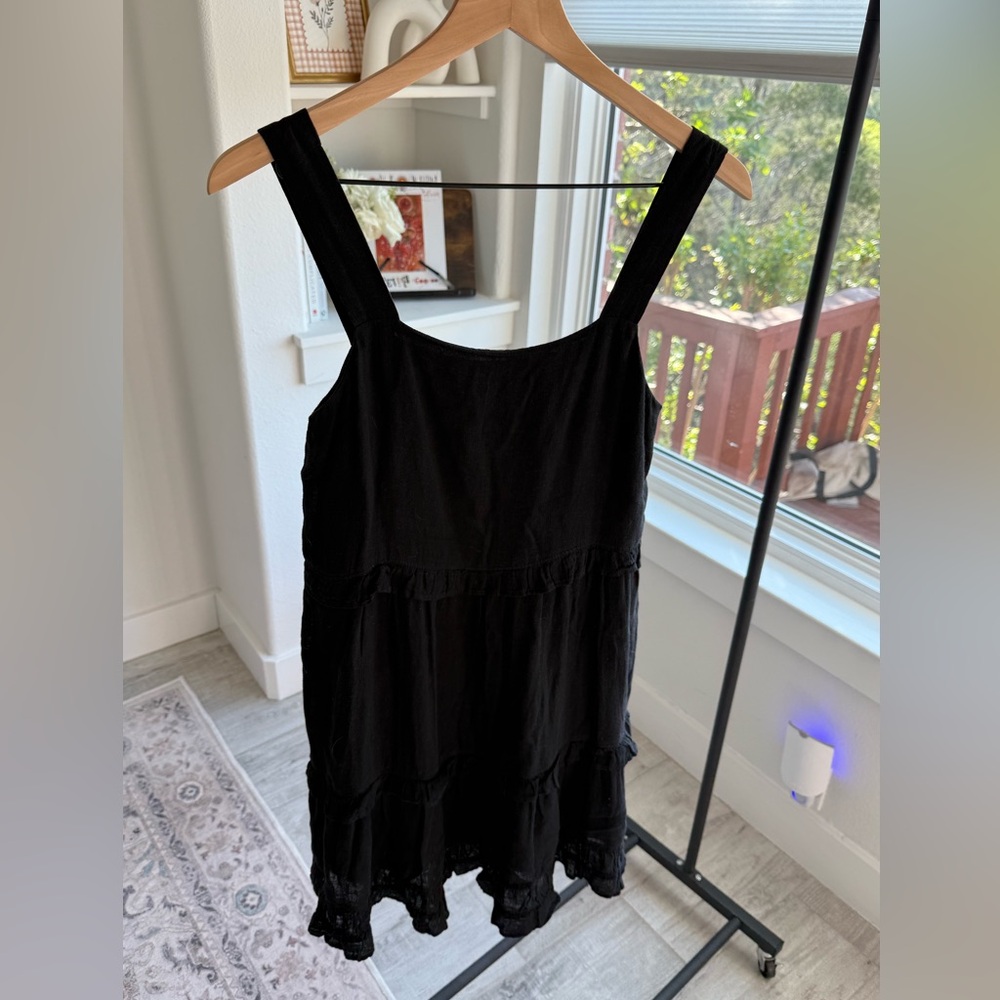 Rails Black Tiered Linen Dress